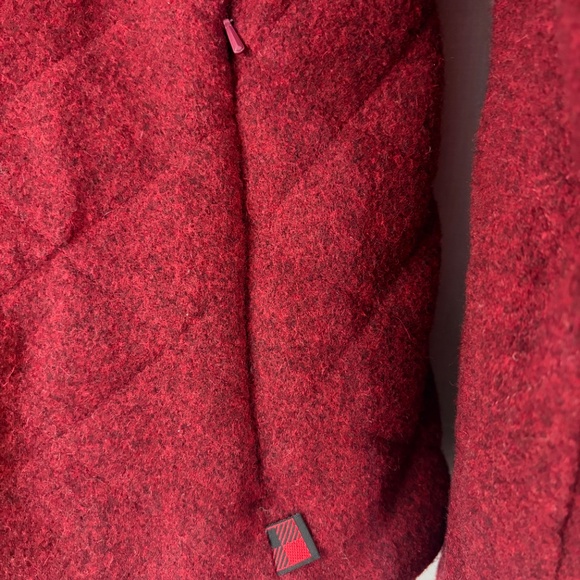Woolrich Jacket Ruby Heather Red Wool Full Zip Quilted Womens Small Outdoor - Picture 2 of 11